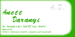 anett daranyi business card